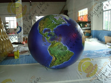 Waterproof Earth Balloons Globe , Large Inflatable Advertising Balloons
